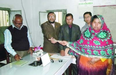 THAKURGAON: Tarikul Islam, Regional Manager , Ansar-VDP Development Bank, Rangpur distributing loan amounting Tk 3.25 lakh among the members of Ansar and VDP recently..