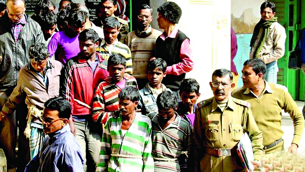 Arrested rapists outside the court in Indiaâ€™s West Bangal. Photo: Internet