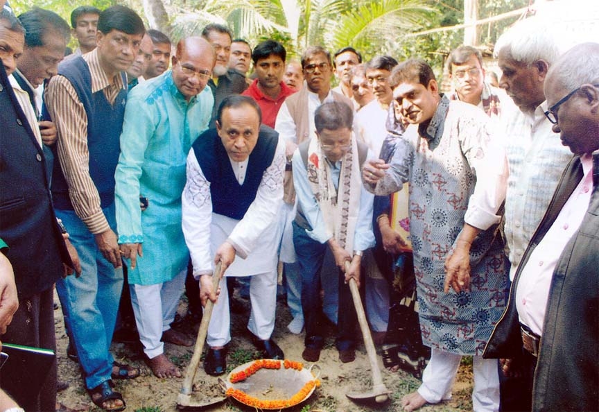 Mostafizur Rahman MP inaugurating "Proshad Ghar' of Nimtali temple at Banshkhali in Chittagong yesterday."