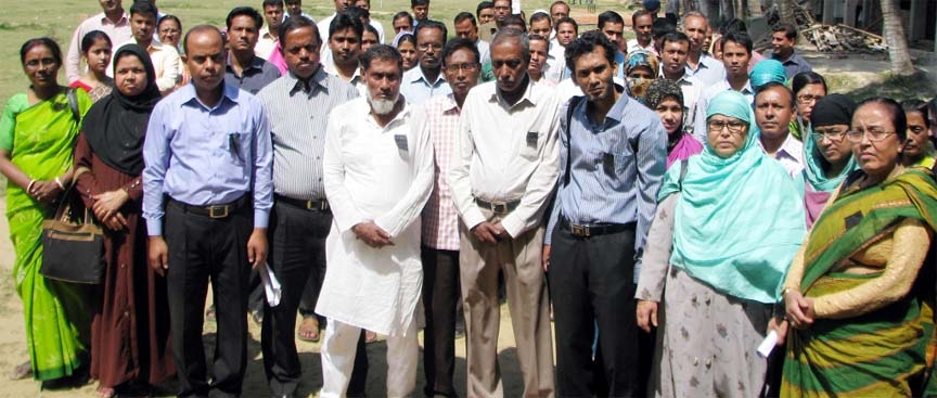 Teachers of primary schools observed a sit-in - programme protesting assault of a teacher by Hathazari Upazila Nirbahi Officer yesterday.