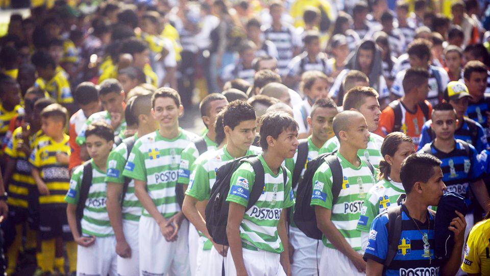 Supporters of late Colombian footballer Andres Escobar attend a ceremony in his honour in Medellin, Antioquia department, Colombia on Wednesday. Escobar was shot dead twenty years ago, upon the team's return from the FIFA World Cup in the United States w