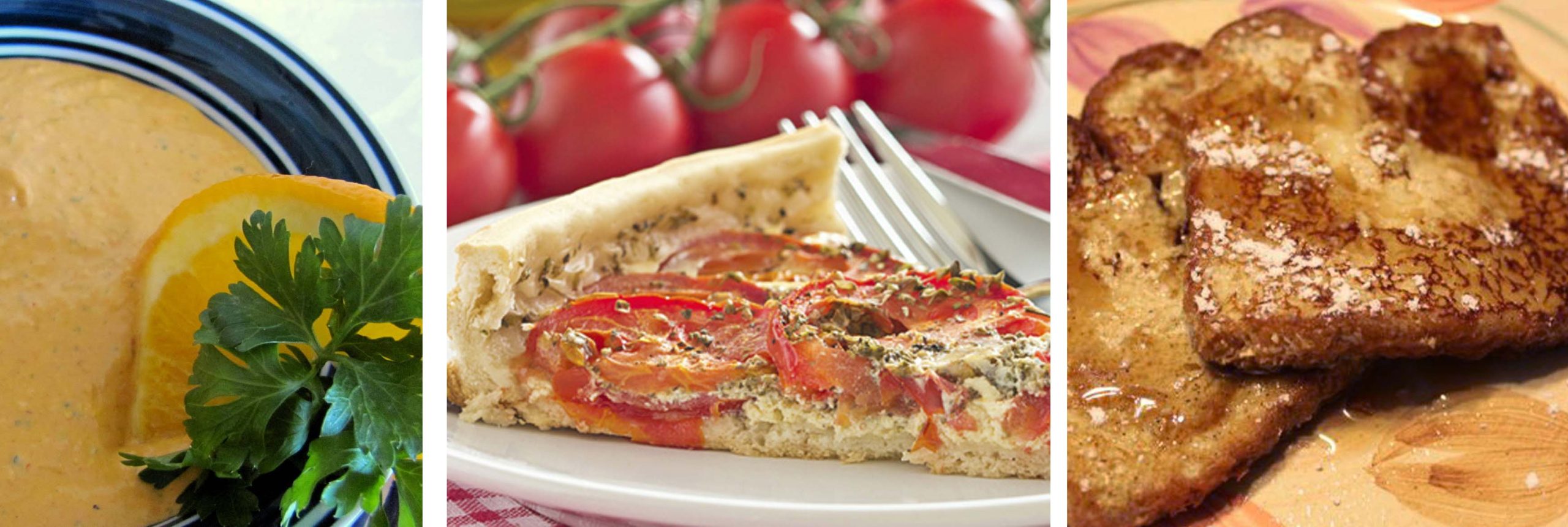 Rouille, Tomato quiche, Tofu French toast