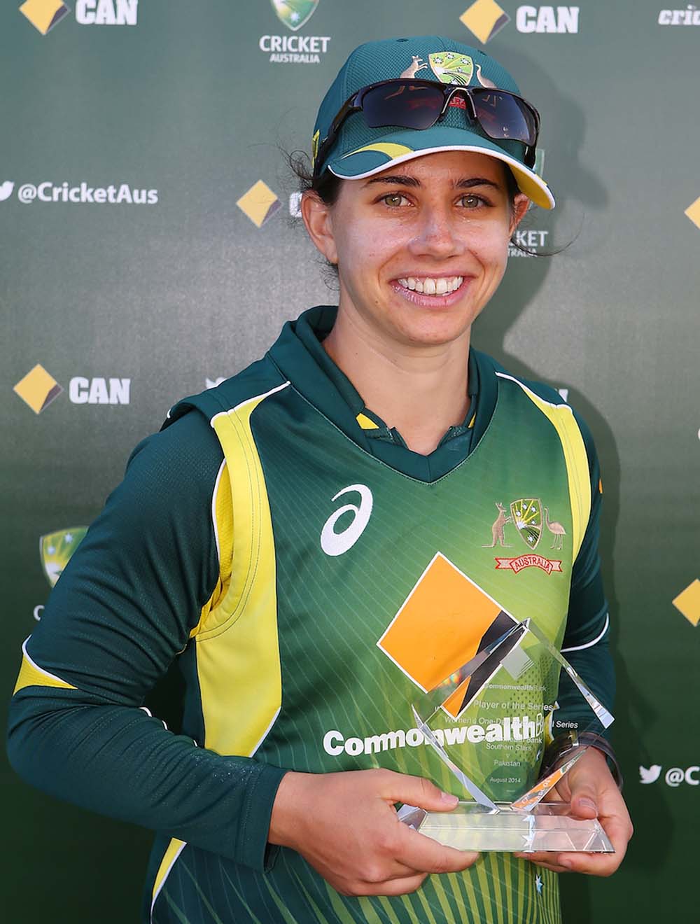Nicole Bolton was named Player of the Series during the women's international series One Day match between the Australian Southern Stars and Pakistan at Redlands Cricket Ground in Brisbane, Australia on Thursday.