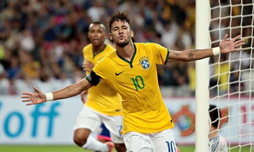 Neymar hit his third hat-trick for Brazil to take his international goals tally to 40 against Japan on Tuesday.