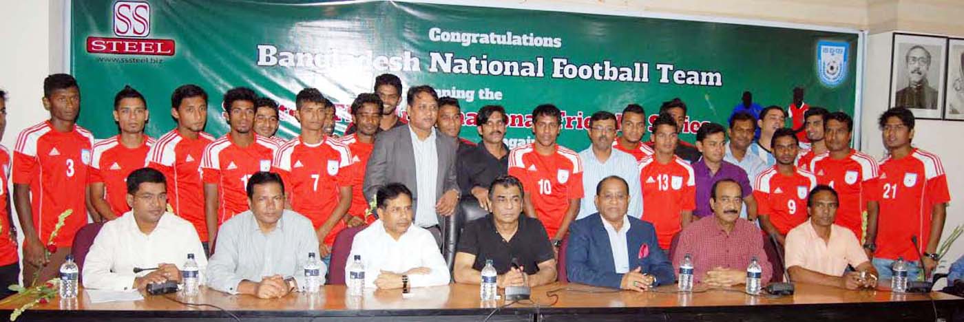 Bangladesh Football Federation (BFF) accords a reception to Bangladesh National Football team at the BFF House on Saturday. Bangladesh National Football team beat Sri Lanka National Football team in the recently concluded SS Steel FIFA International Frie