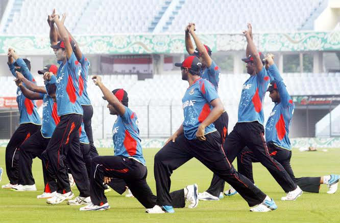 Players of Bangladesh National Cricket team took part at a practice session at the Zahur Ahmed Chowdhury Stadium in Chittagong on Monday. Bangladesh play their 3rd Test match against Zimbabwe in Chittagong from today (Wednesday).