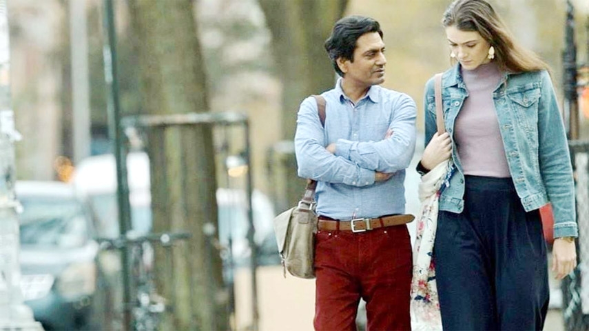 Nawaz Uddin Siddiqui and Australian actress Meghan Mitchell in a scene from movie No Land's Man