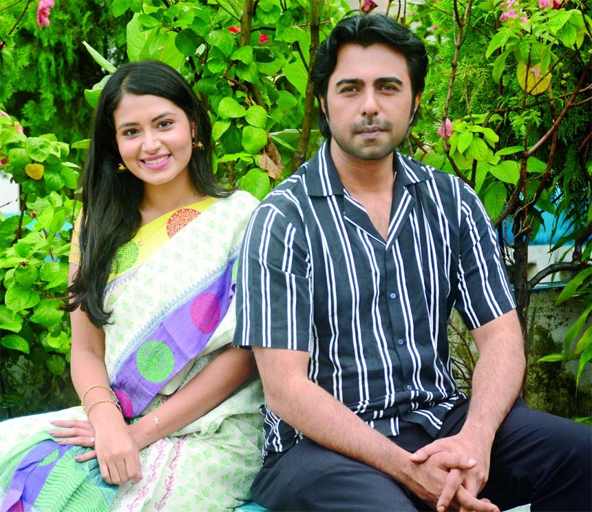 Tasnia Farin and Apurba in a scene from drama Tyag