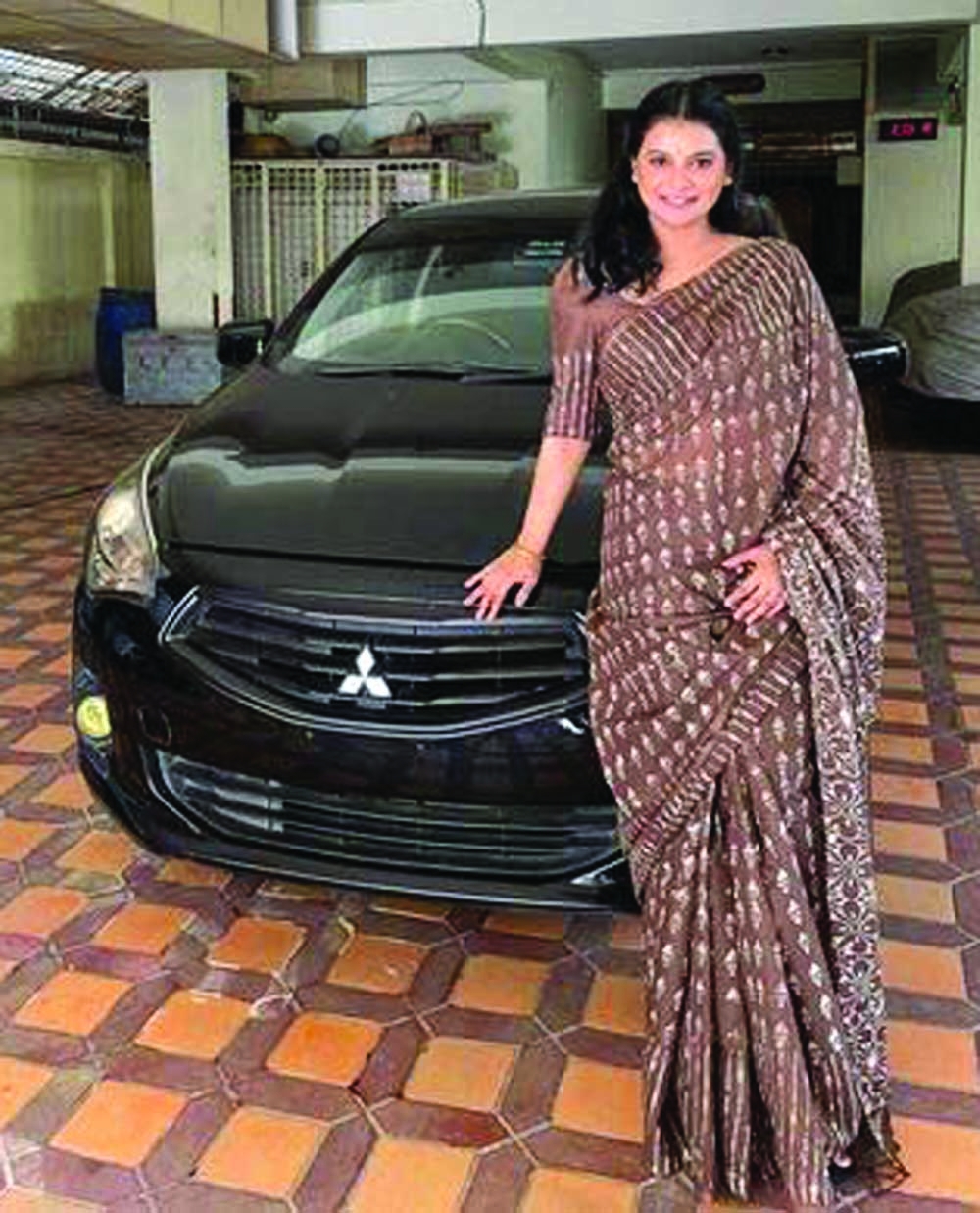 Sabnam Faria posted a photo from the set of her upcoming web film ‘Dafon’